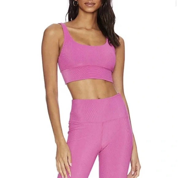 Beach Riot Leah Top Hot Pink SM - Picture 2 of 3